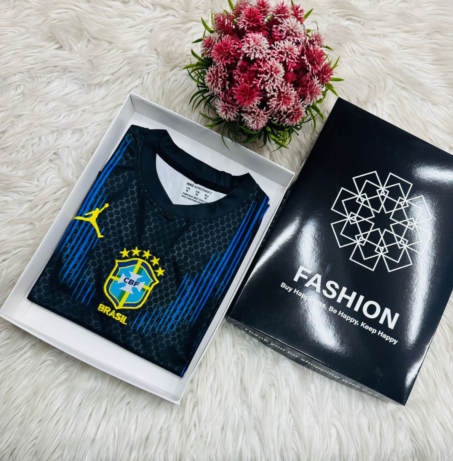Brazil Premium Jersey – World Cup Edition 2026 - Blue & Black Trendy Edition
